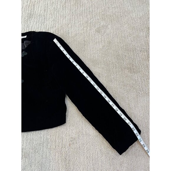 Talbots Black Velvet Cropped Jacket Classic Evening Bolero sz 14 - Picture 7 of 10